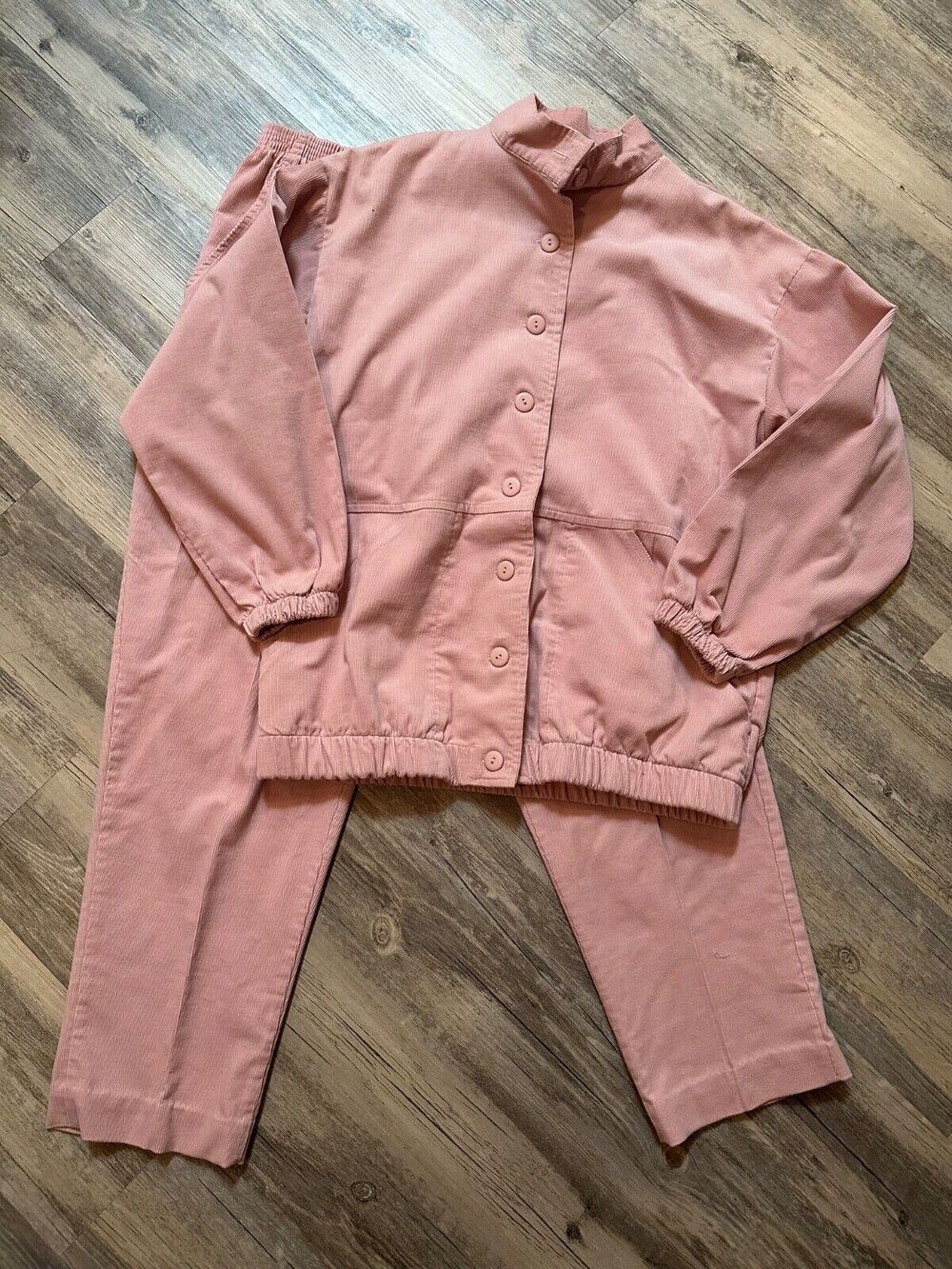 Vtg Blair Corduroy Two Piece Set Pants & Jacket Pink Blush Size 14 1980s